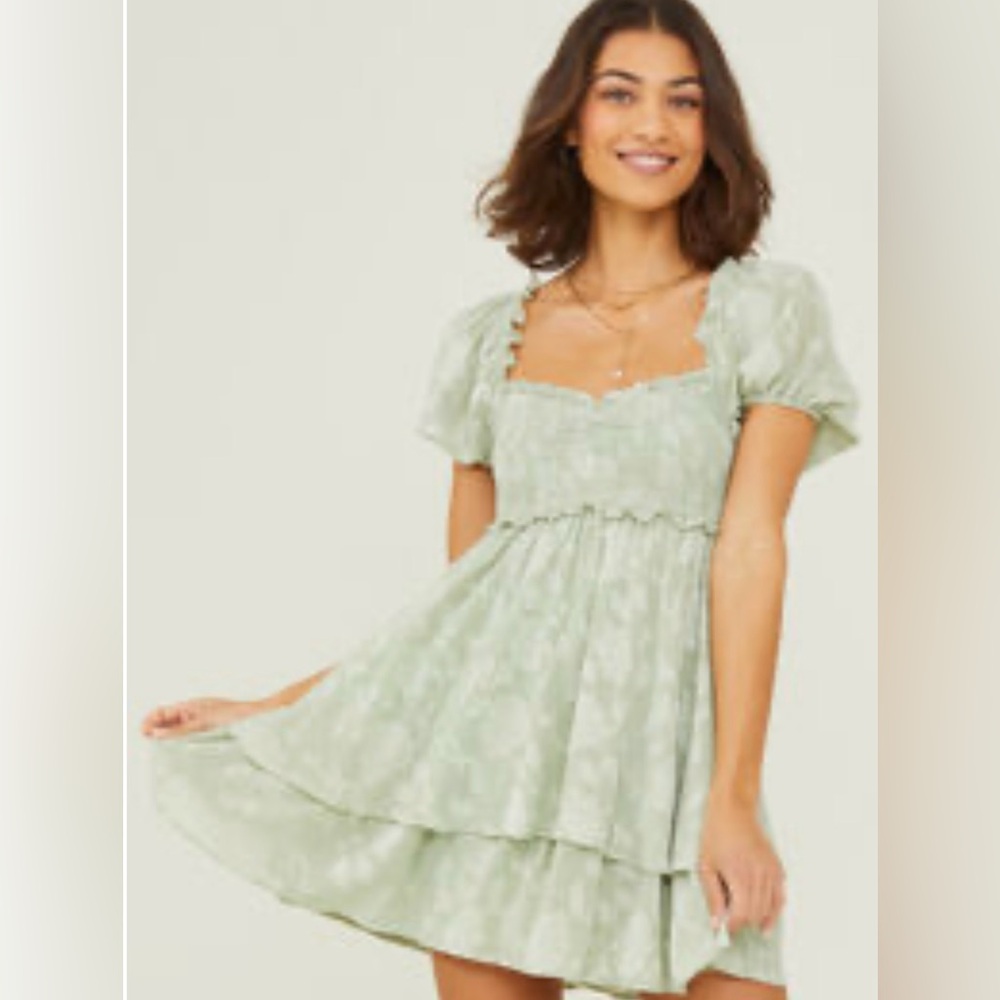 SOLD Altar’d State Ellery Floral Dress in desert sage - size XS